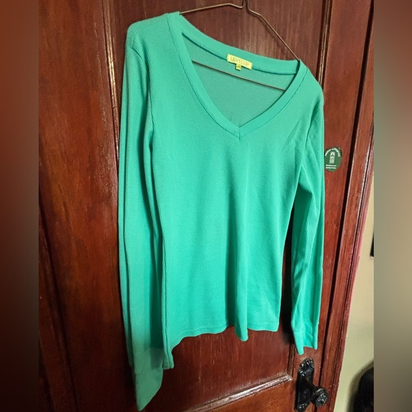 Level Up Ladies waffle-knit long-sleeve in seafoam, size large - Picture 6 of 9